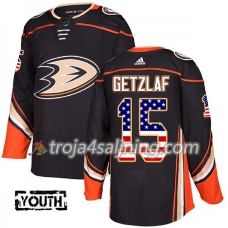 Anaheim Ducks tröja Ryan Getzlaf 15 Adidas 2017-2018 Svart USA Flag Fashion Authentic - NHL Tröjor Barn